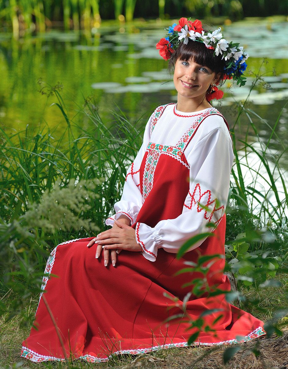 Beautiful girl Girls in Slavic costumes in Cheongju