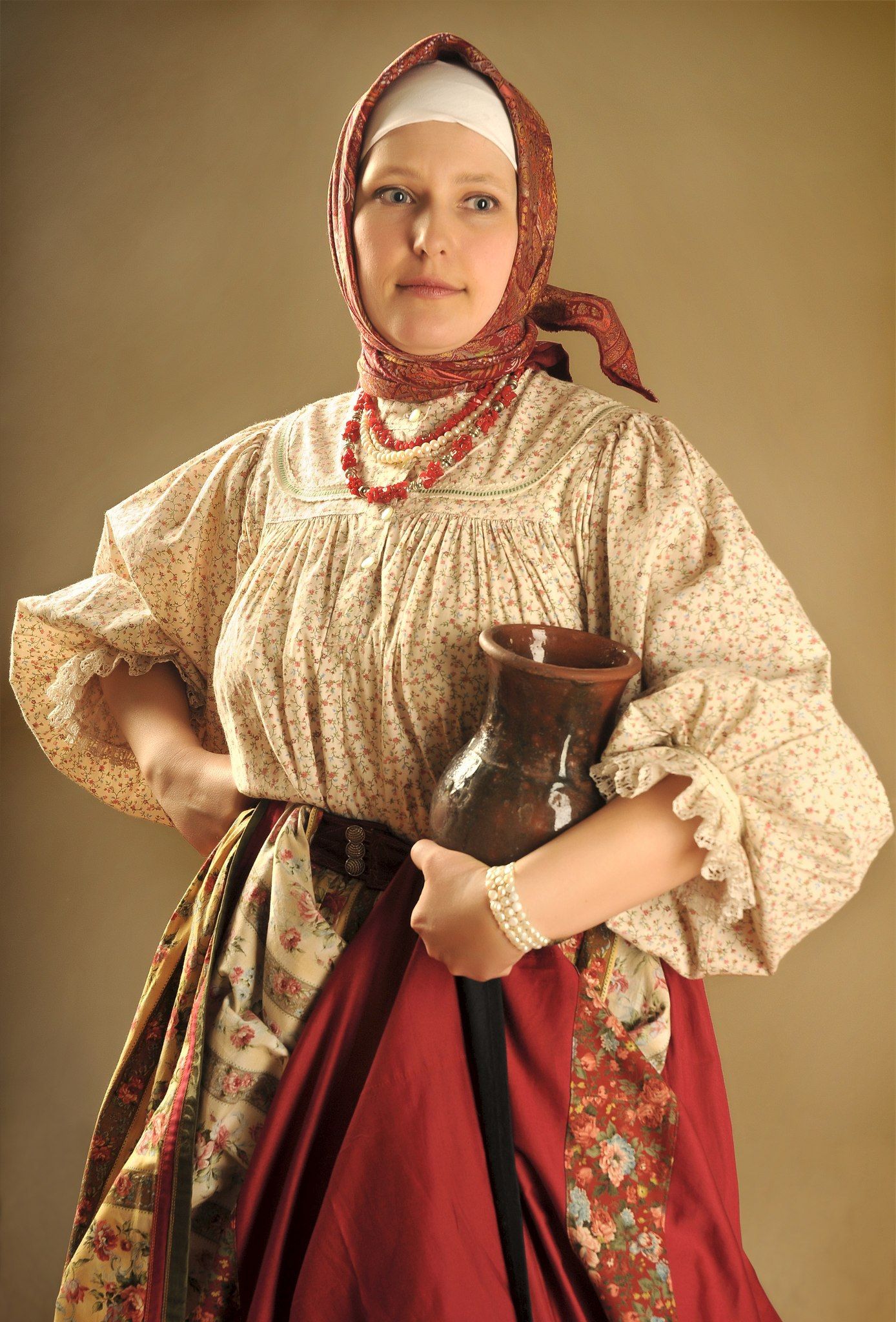 Girls in Slavic costumes in Cheongju